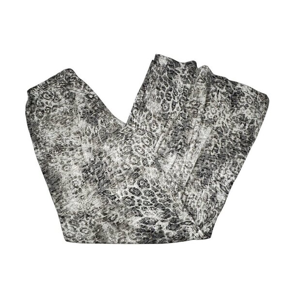 New Go Couture Leopard Print Wide Leg Palazzo Pants Sz.S Gray Animal Print Y2K - Picture 9 of 11